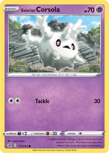 SWSH8 - Fusion Strike - 117/264 - Galarian Corsola - Common Reverse