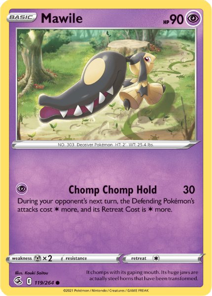 SWSH8 - Fusion Strike - 119/264 - Mawile - Common Reverse