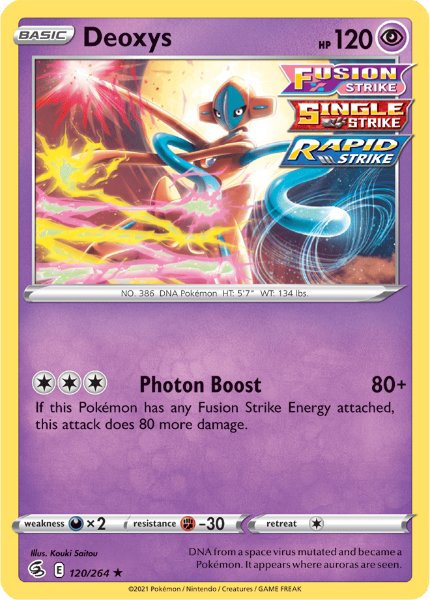 SWSH8 - Fusion Strike - 120/264 - Deoxys - Holo Rare Reverse