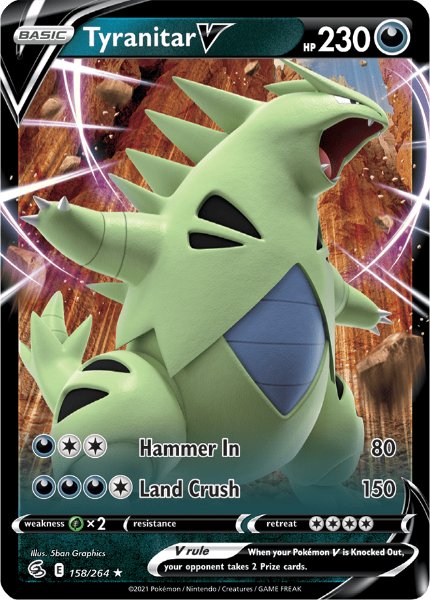 SWSH8 - Fusion Strike - 158/264 - Tyranitar V - Rare