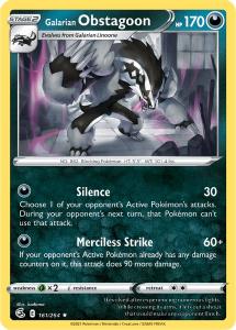 SWSH8 - Fusion Strike - 161/264 - Galarian Obstagoon - Holo Rare Reverse