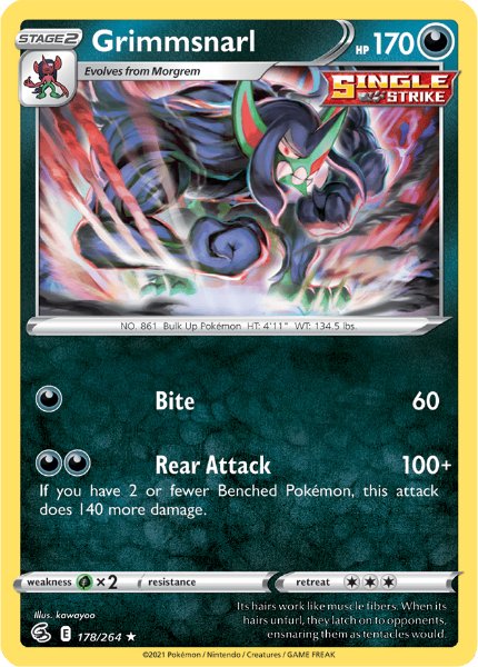 SWSH8 - Fusion Strike - 178/264 - Grimmsnarl - Holo Rare Reverse