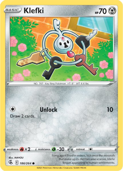 SWSH8 - Fusion Strike - 186/264 - Klefki - Common Reverse