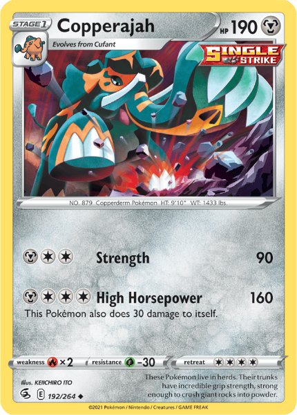 SWSH8 - Fusion Strike - 192/264 - Copperajah - Uncommon Reverse