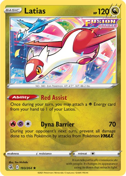 SWSH8 - Fusion Strike - 193/264 - Latias - Rare Reverse