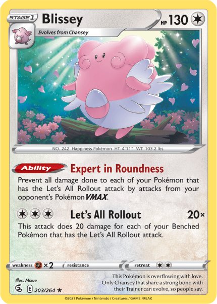 SWSH8 - Fusion Strike - 203/264 - Blissey - Rare Reverse