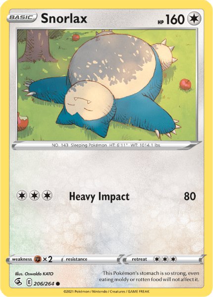 SWSH8 - Fusion Strike - 206/264 - Snorlax - Common Reverse