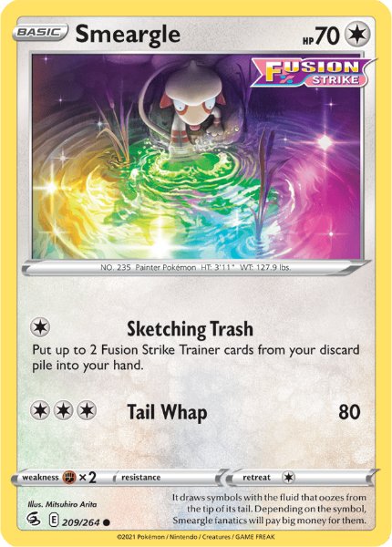 SWSH8 - Fusion Strike - 209/264 - Smeargle - Common Reverse