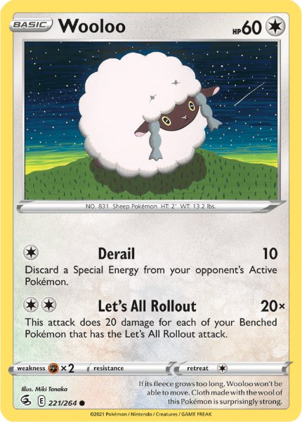 SWSH8 - Fusion Strike - 221/264 - Wooloo - Common Reverse