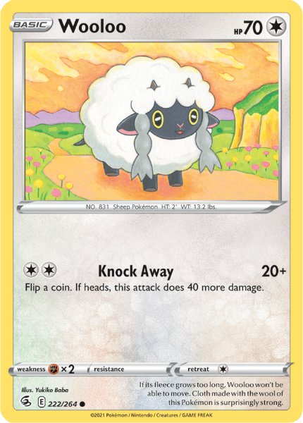 SWSH8 - Fusion Strike - 222/264 - Wooloo - Common