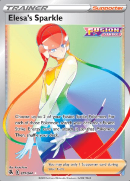 SWSH8 - Fusion Strike - 275/264 - Elesa's Sparkle - Rainbow Rare