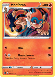 SWSH9 - Brilliant Stars - 025/172 - Monferno - Uncommon