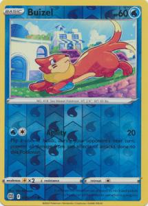SWSH9 - Brilliant Stars - 038/172 - Buizel - Common - Reverse Holo