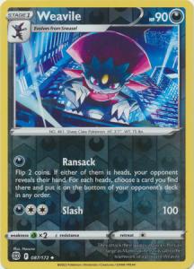 SWSH9 - Brilliant Stars - 087/172 - Weavile - Uncommon - Reverse Holo