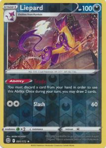 SWSH9 - Brilliant Stars - 091/172 - Liepard - Rare - Reverse Holo