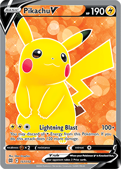 SWSH9 - Brilliant Stars - 157/172 - Pikachu V - Ultra Rare