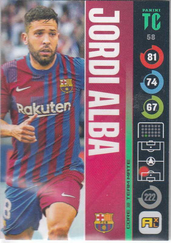 Panini Top Class 2022 - 058 - Jordi Alba (FC Barcelona) - Team Mates Defenders