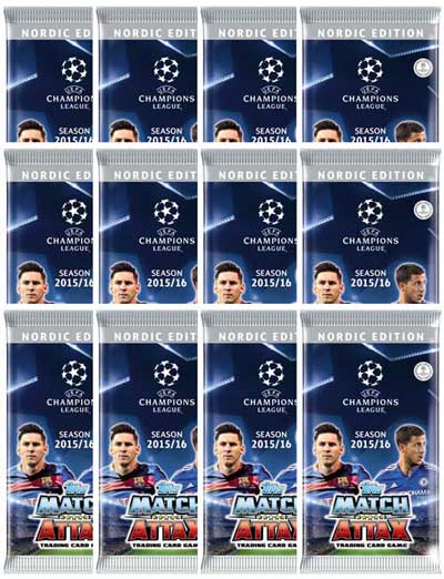 12st Paket Nordic Edition Topps MA Champions League 2015-16