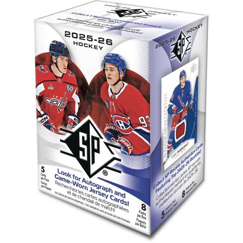 FÖRKÖP: Hel Blaster Box 2025-26 Upper Deck SP Retail (8 Packs) (Preliminär release 25:e februari 2026)