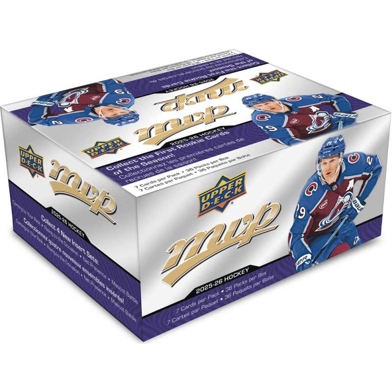 FÖRKÖP: Hel Box 2025-26 Upper Deck MVP Retail (36 Paket) (Preliminär release 27:e augusti 2025)