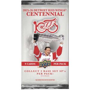 FÖRKÖP: 1 Paket 2025-26 Upper Deck Detroit Red Wings Centennial Hobby (Preliminär release 4:e februari 2026)