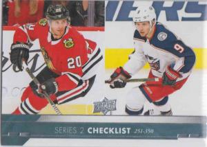 Brandon Saad/Artemi Panarin  - Checklist  2017-2018 Upper Deck s2 #449