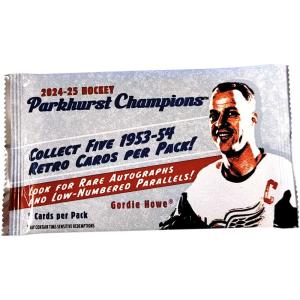1 Pack 2024-25 Upper Deck Parkhurst Champions RETRO Hobby (Gordie Howe on the pack)