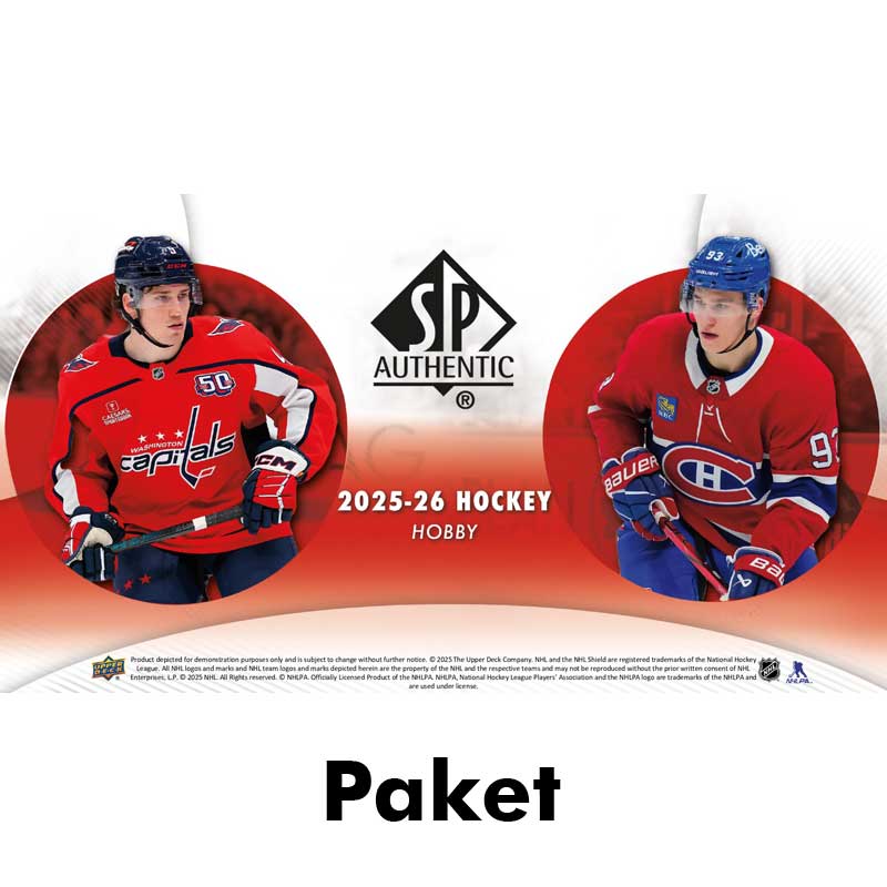 FÖRKÖP: 1st Paket 2025-26 Upper Deck SP Authentic Hobby (Preliminär release 24:e juni 14:00 2026)