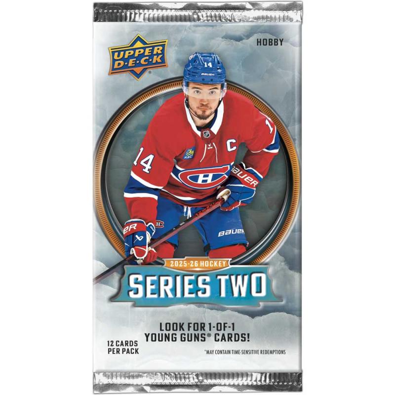 PRE-BUY: 1 Pack 2025-26 Upper Deck Series 2 Hobby (Preliminary release March 4:th 2026)