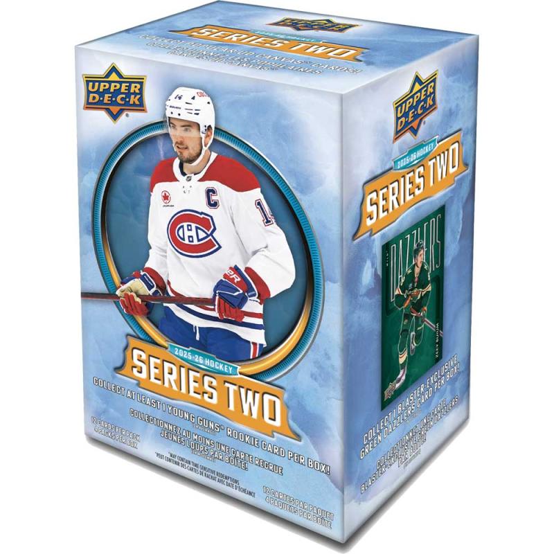 PRE-BUY: Sealed Blaster Box 2025-26 Upper Deck Series 2 Retail (4 Packs) (Preliminary release March 18:th 2026)