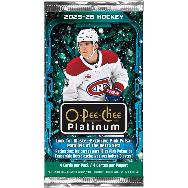 FÖRKÖP: 1st Paket 2025-26 Upper Deck O-Pee-Chee Platinum Retail (Från Blaster Box) (Preliminär release 3:e juni 2026)