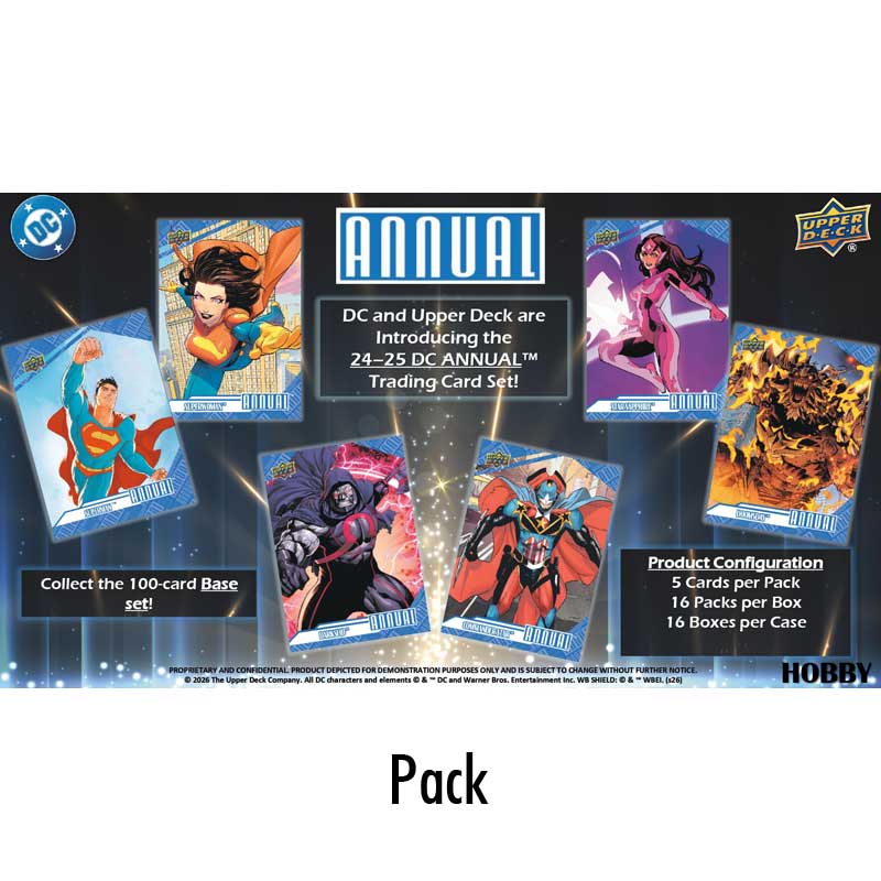 FÖRKÖP: 1 Pack 2024-25 Upper Deck DC Annual Hobby (Preliminär release 27:e maj 2026)