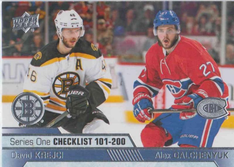 David Krejci / Alex Galchenyuk - Bruins / Canadiens - Checklist 2016-2017 Upper Deck s.1 #200