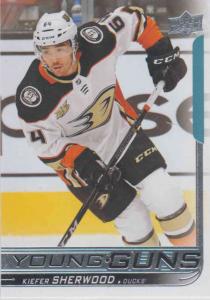 Kiefer Sherwood - Anaheim Ducks  2018-2019 Upper Deck s.1 Young Guns RC #220