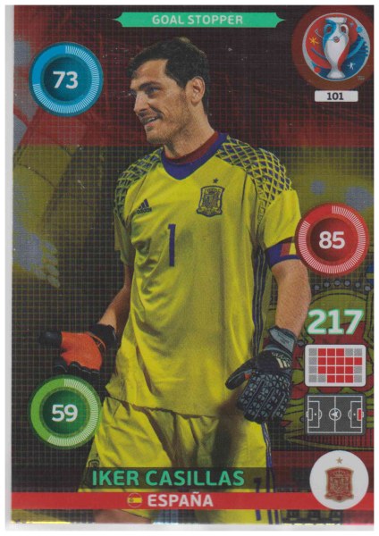 Adrenalyn XL UEFA Euro 2016, Goal Stopper, #101, Iker Casillas