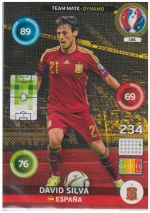 Adrenalyn XL UEFA Euro 2016, Team Mate - Dynamo, #106, David Silva