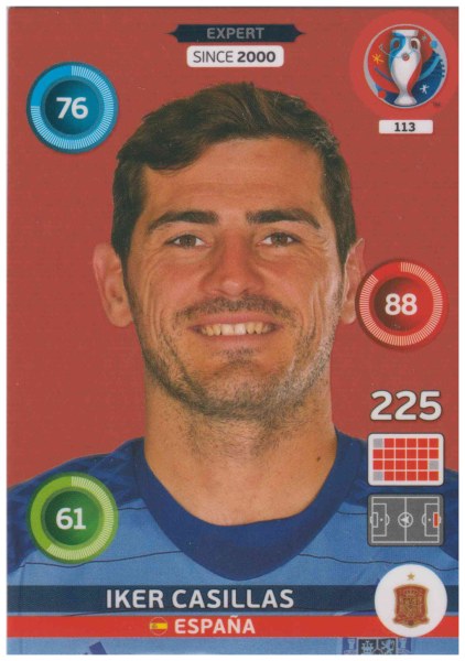 Adrenalyn XL UEFA Euro 2016, Expert, #113, Iker Casillas