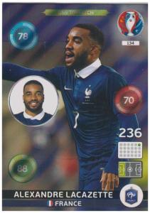 Adrenalyn XL UEFA Euro 2016, One to Watch, #134, Alexandre Lacazette
