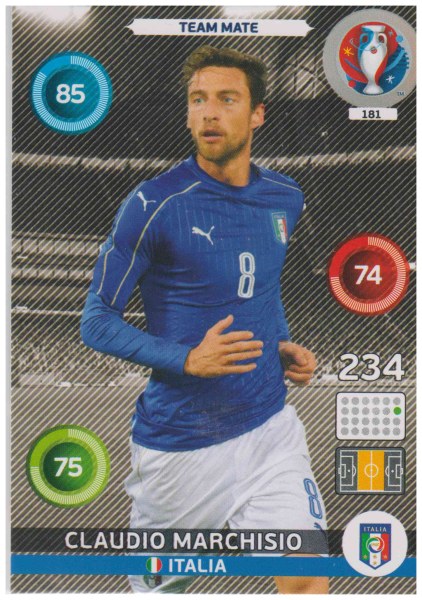 Adrenalyn XL UEFA Euro 2016, Team Mate, #181, Claudio Marchisio