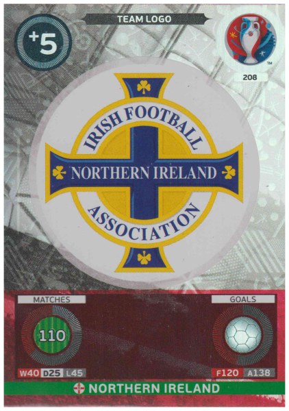 Adrenalyn XL UEFA Euro 2016, Team Logo, #208, Northern Ireland