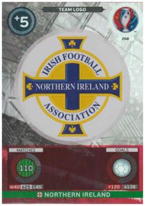 Adrenalyn XL UEFA Euro 2016, Team Logo, #208, Northern Ireland