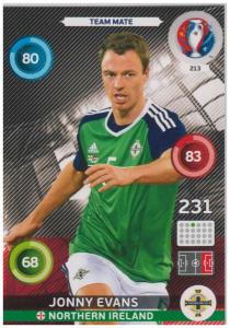 Adrenalyn XL UEFA Euro 2016, Team Mate, #213, Jonny Evans