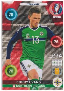 Adrenalyn XL UEFA Euro 2016, Team Mate, #217, Corry Evans