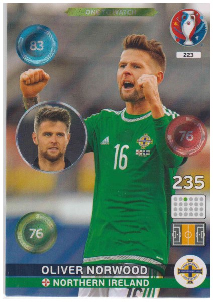 Adrenalyn XL UEFA Euro 2016, One to Watch, #223, Oliver Norwood