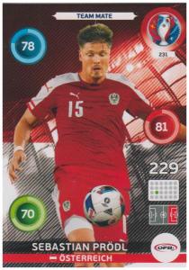 Adrenalyn XL UEFA Euro 2016, Team Mate, #231, Sebastian Prödl