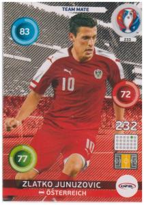 Adrenalyn XL UEFA Euro 2016, Team Mate, #233, Zlatko Junojovic