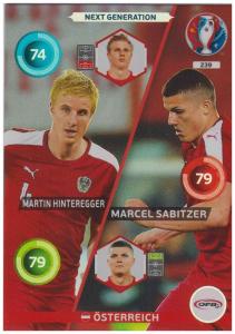 Adrenalyn XL UEFA Euro 2016, Next Generation, #239, Martin Hinteregger / Marcel Sabitzer