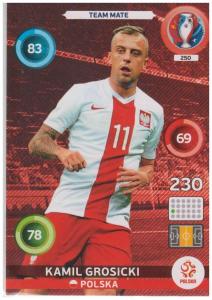 Adrenalyn XL UEFA Euro 2016, Team Mate, #250, Kamil Grosicki