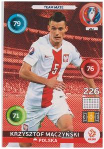 Adrenalyn XL UEFA Euro 2016, Team Mate, #252, Krzysztof Maczynski