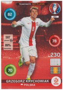 Adrenalyn XL UEFA Euro 2016, Team Mate - Key Player, #253, Grzegorz Krychowiak